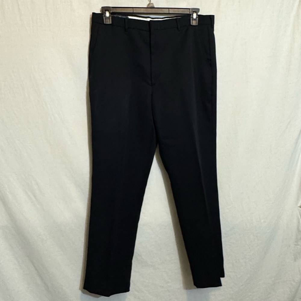 B-160 All Seasons Comfort Action Vintage Black Flat Front Dress Pants Size 36x30